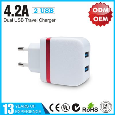 New Design Dual USB Wall Charger 4.2A Adapter Brands YLTC-332