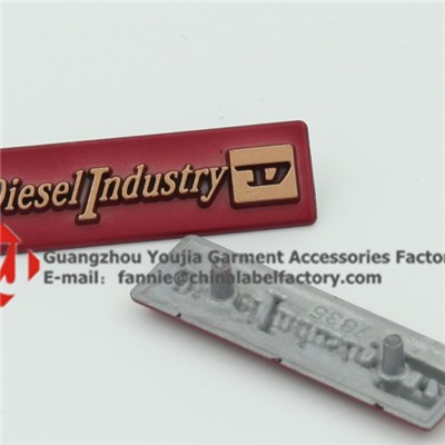 Red Color Metal Tag With Pins