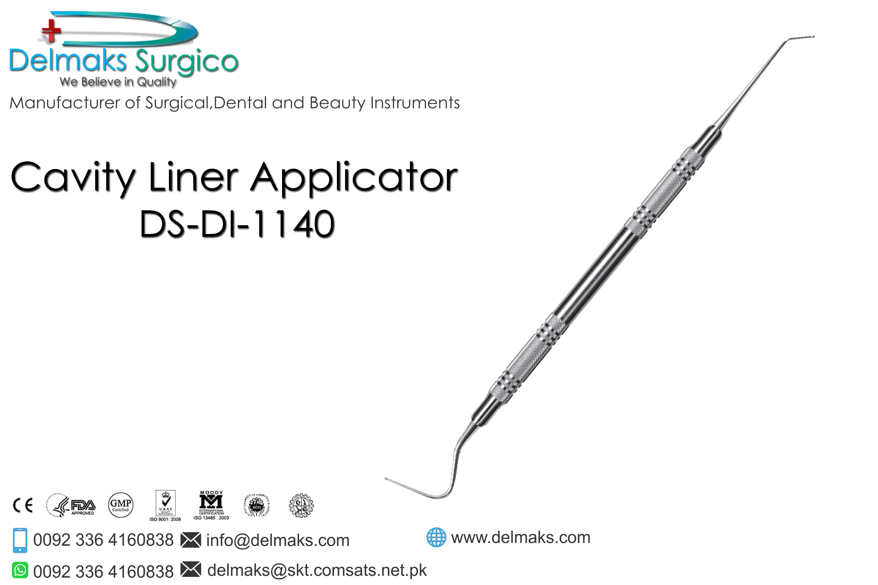 Cavity Liner Applicator-Restorative Instruments-Dental Instruments-Delmaks Surgico