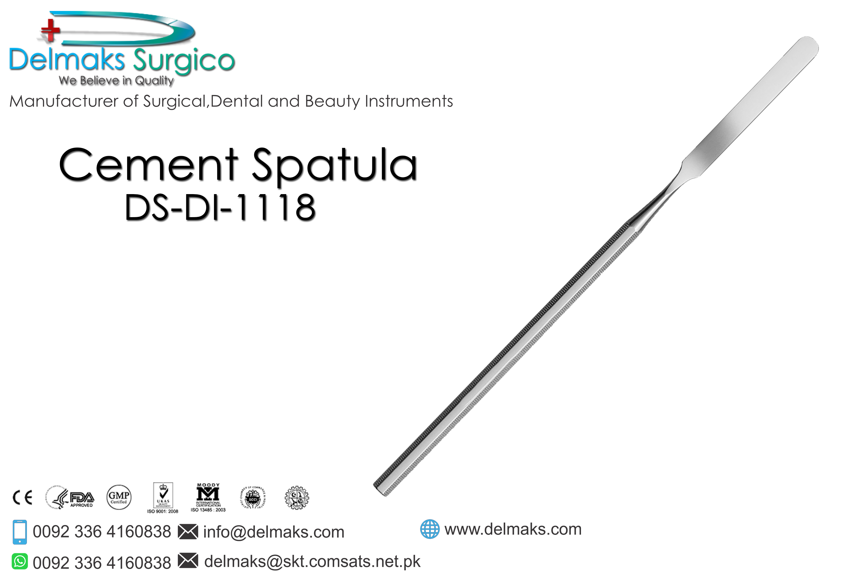 Cement Spatula-Crown And Bridge(Fixed Prosthodontics) Instruments-Dental Instruments-Delmaks Surgico