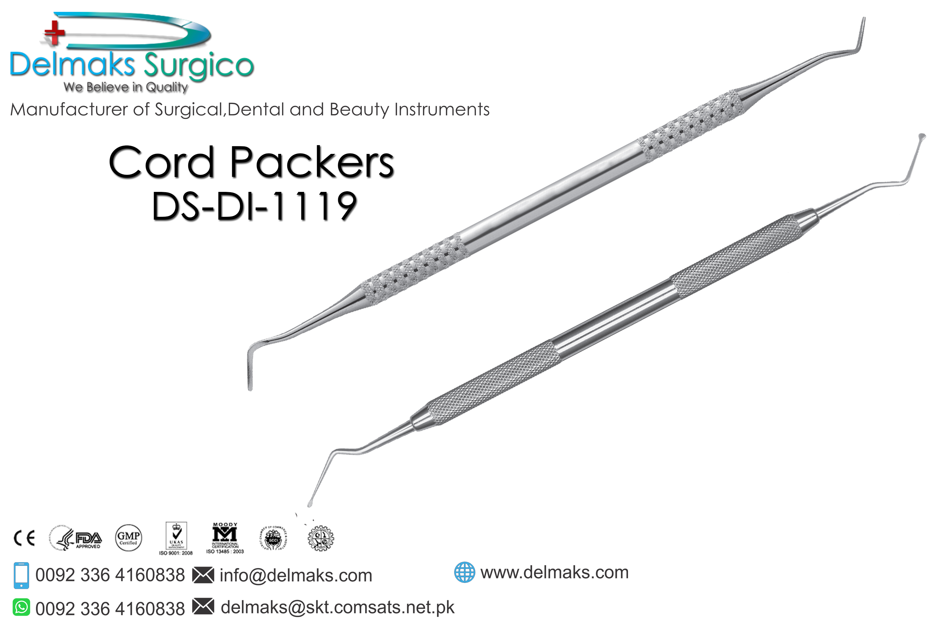 Cord Packers-Crown And Bridge(Fixed Prosthodontics) Instruments-Dental Instruments-Delmaks Surgico