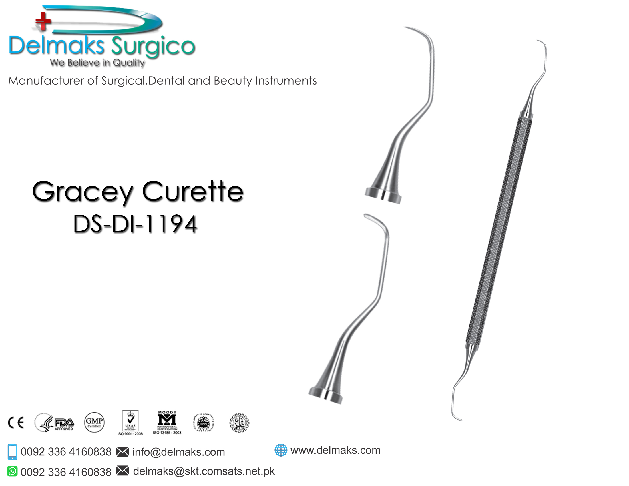 Gracey Curette-Dental Instruments-Delmaks Surgico