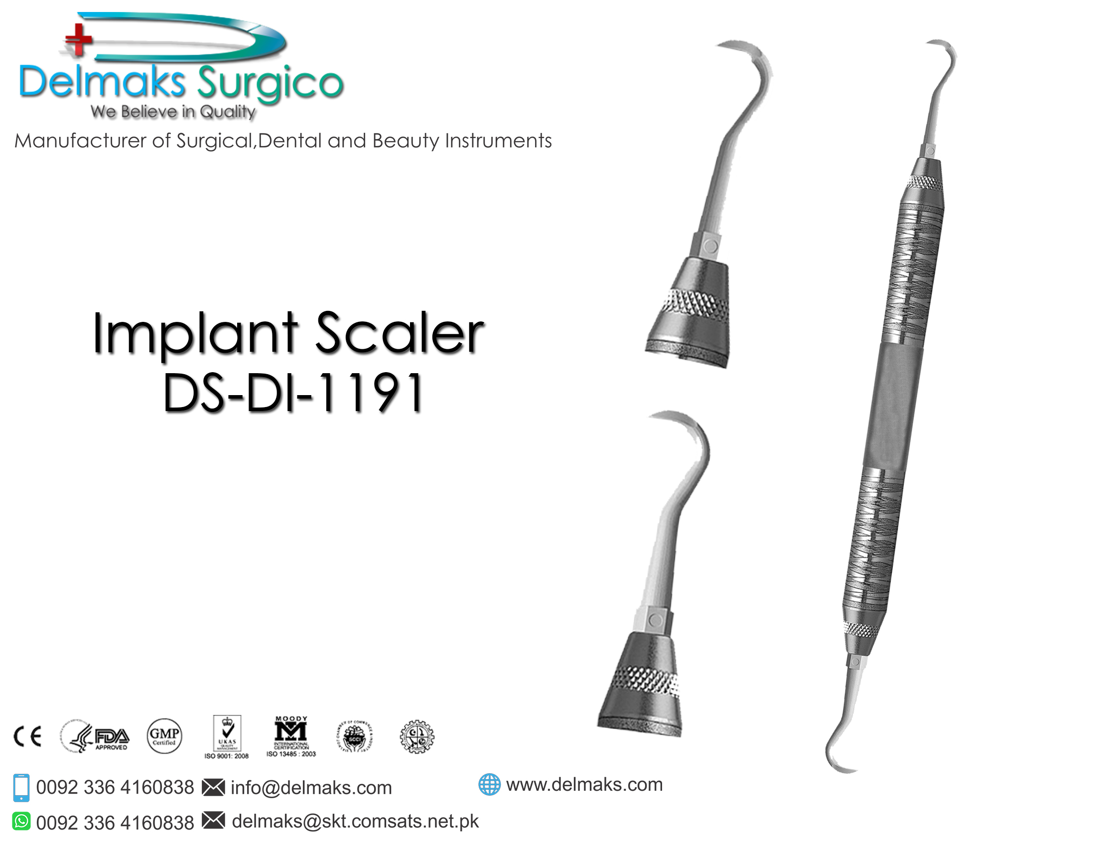 Implant Scaler-(Hygiene and Periodontal Instruments-Dental Instruments-Delmaks Surgico