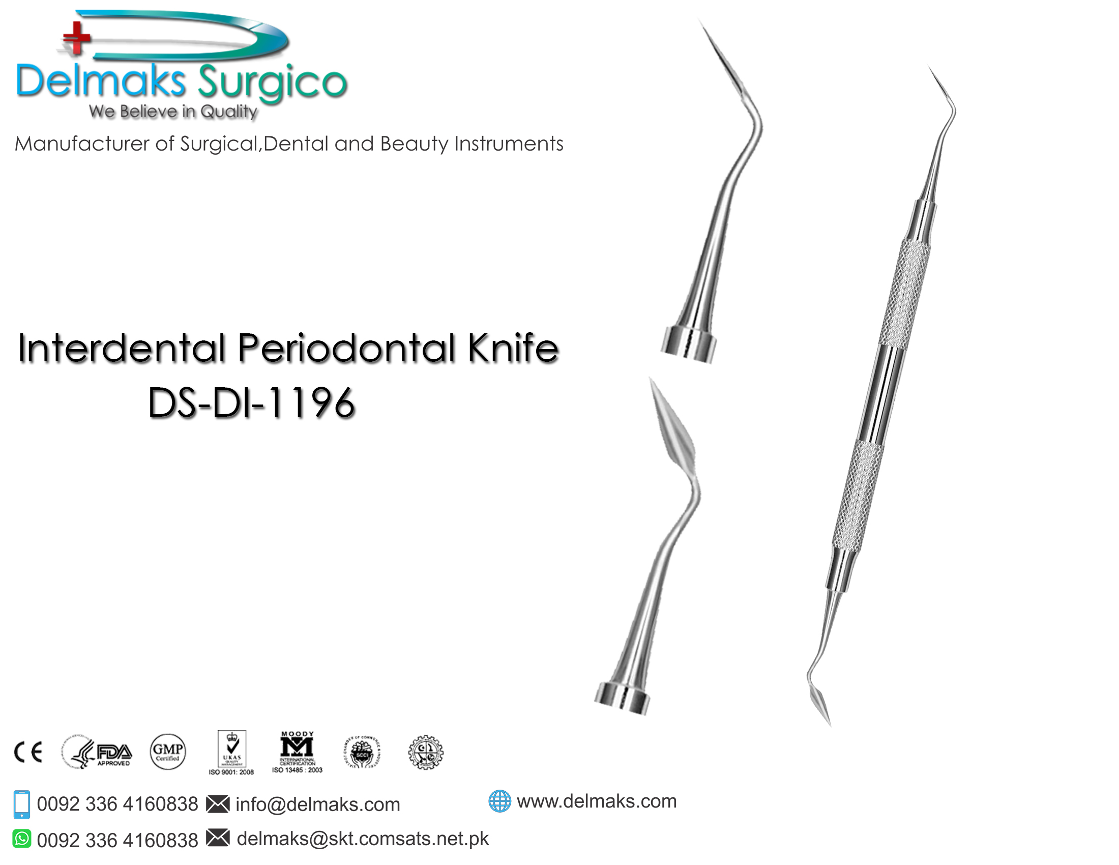 Interdental Periodontal Knife-Dental Instruments-Delmaks Surgico