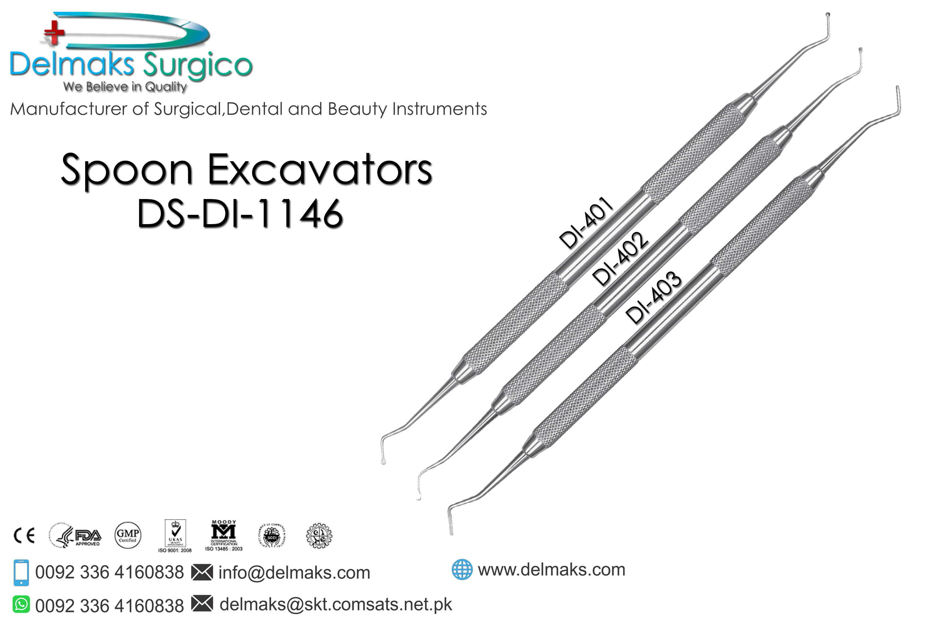 Spoon Excvators-Hand Cutting Instruments(Cavity Preperation)-Dental Instruments-Delmaks Surgico