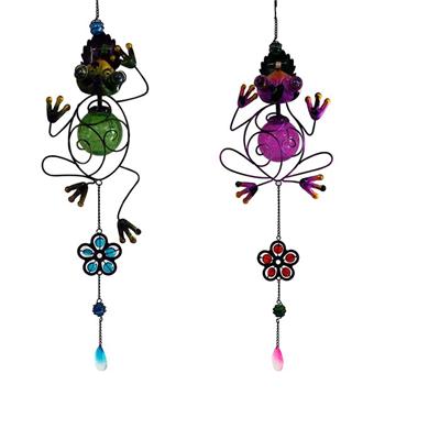 Glass/Copper Bells/Frog Metal/Aeolian Bells Glass Gifts/ The Frog Chimes Outdoor Living Garden Home Décor