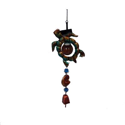 Glass/Copper Bells/Sea Turtle/crab/sea Horse/Metal/Bells Glass Gifts/ The Marine Animals Chimes Solar Outdoor Living Garden Home Décor