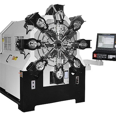 Efficient rotary 3D CNC wire spring machine