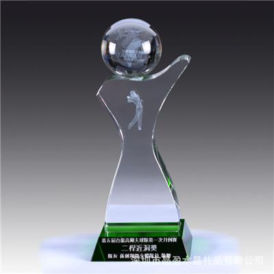 Sports Crystal Golf award trophy For Business Gift
