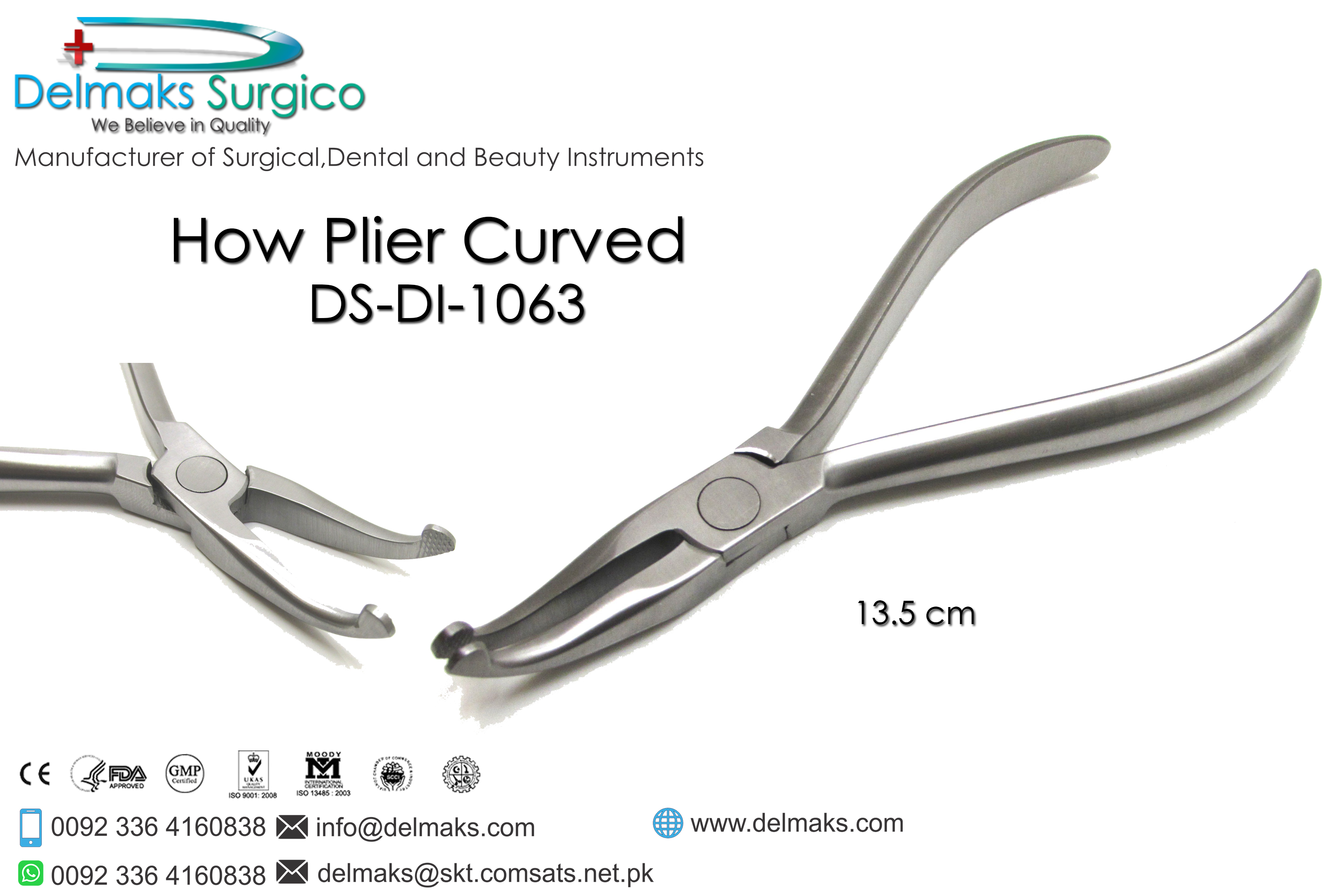 How Plier Curved-Orhtodontic Pliers-Orthodontics-Dental Instruments-Delmaks Surgico