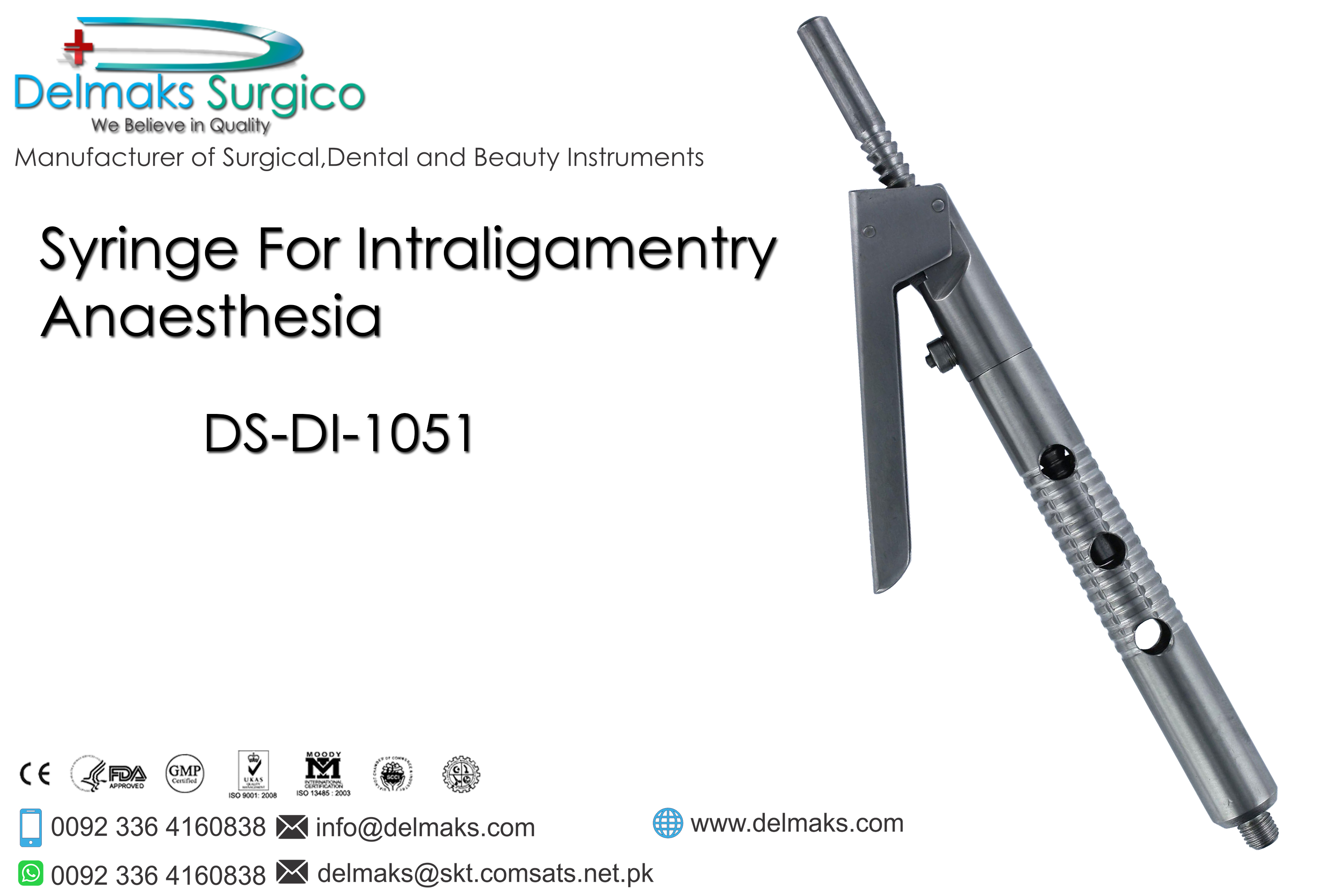 Syringe For Intraligamentry Anaesthesia-Dental Syringes-Dental Instruments-Delmaks Surgico