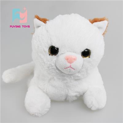 White Simulation Roling Cat Plush Toys