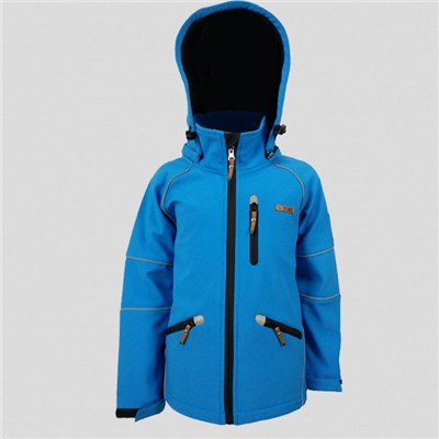 Outdoor Lightweight Windbreaker Boys Hood Winter Jacket With Reflective Stripes
