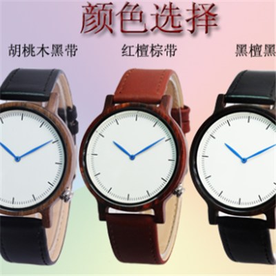 Wooden Watch with Genuine Leather Band