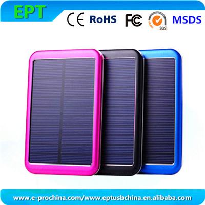 EP-P-S007 2015 New Product 5000mAh Waterproof Solar Power Bank, Alluminum Solar Mobile Charger