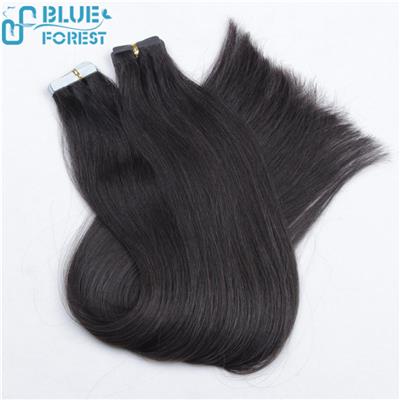 100% Human Hair Tape In Hair Weft Extensions, Tape Size 4*1cm Or Customized