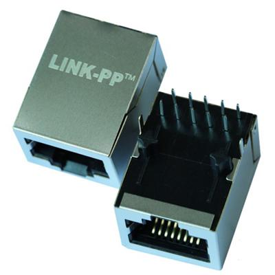 HR901130A Single Port RJ45 Connector with 1000 Base-T Integrated Magnetics,Without LED,Tab Down,RoHS