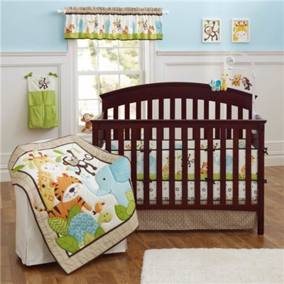 Cotton Print Tale Animal Designs Gender Neutral Crib Bedding Cot Set With Low MOQ 100sets