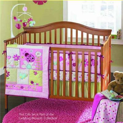 Pink Bedding Set Baby Girl Crib Set With Bumper