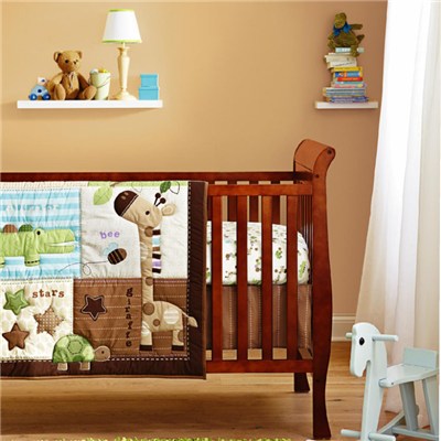 Hot Sale Design Giraffe Baby Boy Cot Crib Bedding Set