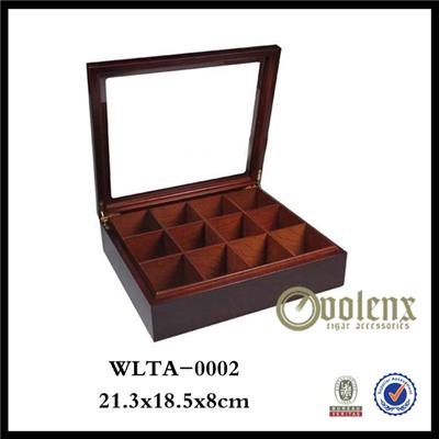 12 Compartments MDF Wooden Tea Box
