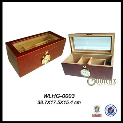 150 CT Glass Top Wooden Cigar Humidor