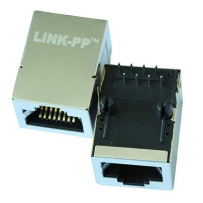 46F-1207NDNW3NL Single Port RJ45 Connector with 10/100 Base-T Integrated Magnetics,Without LED,Tab Up,RoHS