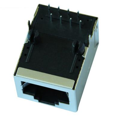 7499010001 Single Port RJ45 Connector with 10/100 Base-T Integrated Magnetics,Without LED,Tab Up,RoHS