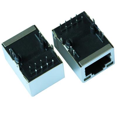 49F-1201YGD2NL SMT RJ45 Connector with 10/100 Base-T Integrated Magnetics,Yellow/Green LED,Tab Up,RoHS