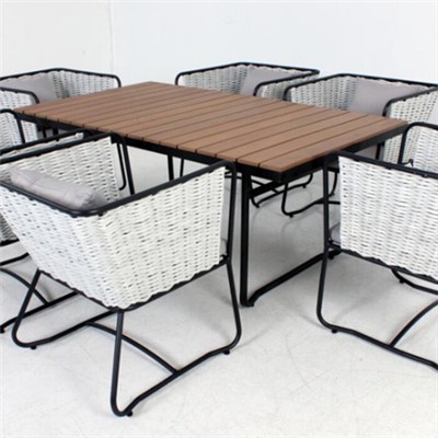 Luxury Outdoor Dining Table Set Rattan Living Dining Table Set