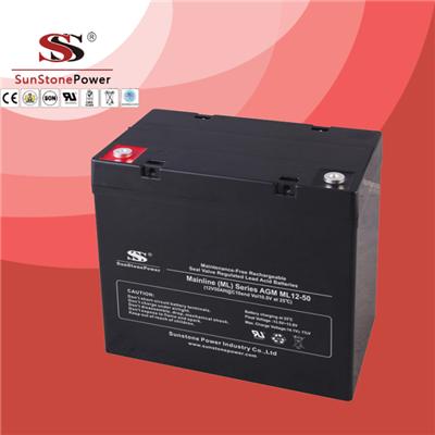 12V 50AH ML AGM Maintenance Free Rechargeable Lead Acid Deep Cycle UPS Battery