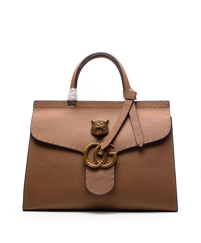 Gucci GG Marmont Leather Top Handle Coffee Bag at itpurse.cn