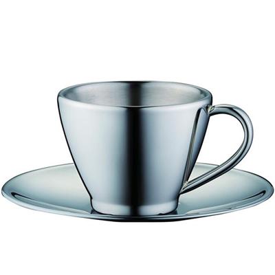 Stainless Steel Coffee Cup, Tea Cup With Saucer, Espresso Tea Coffee Cup Stainless Steel