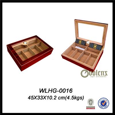 120 CT Glass Top Wooden Cigar Humidor