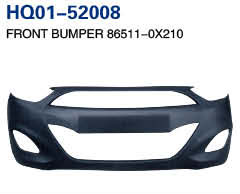 I10 2011 Bumper, Front Bumper Grille, Front Bumper, Front Bumper Support, Rear Bumper, Rear Bumper Support (86511-0X210, 86611-0X220)