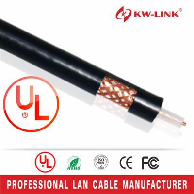 CU 0.81mm RG59 Coaxial Cable with 64 Al-Braiding,High Performance