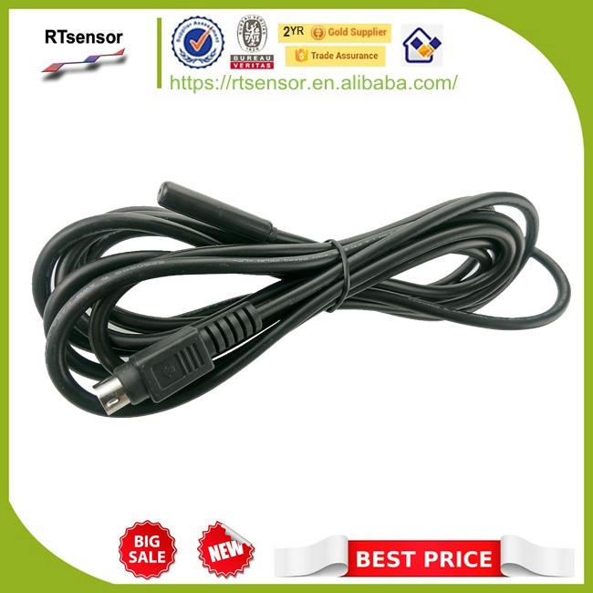 DS18B20-3000L25D8M 8*25 Black ABS Housing One Wire DS18B20 Temperature Sensor Cable 24AWG 3C 3m With Snap Lock Power Din 4Pin