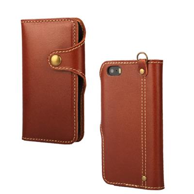 Flip Genuine Leather Wallet Case For Apple IPhone 5 5S SE