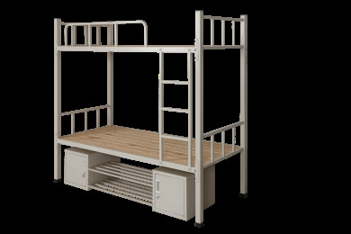 school metal bunk bed with cabinet 