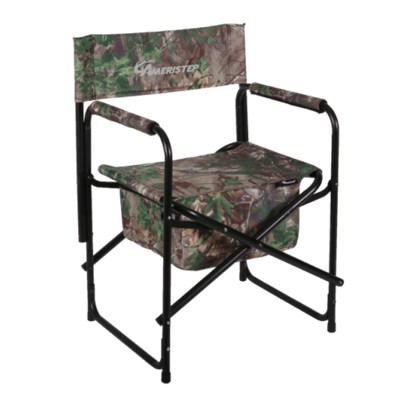 Favoroutdoor Camo Pattern Folding Director Chair With Large Zippered Gear Pouch