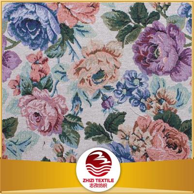 Zhejiang 30% Cotton 70% Polyester Tapestry Yarn Dye Jacquard Floral Upholstery Fabric