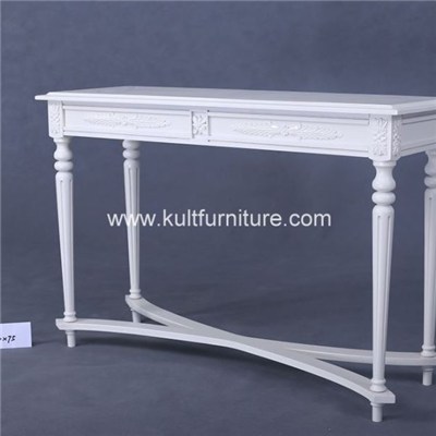 European Style Antique Finish Carved White Hallway Console Table,Mutilple Colors
