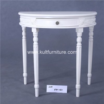 European Style Convenience Half Moon Table White Hallway Console Table, Mutilple Colors