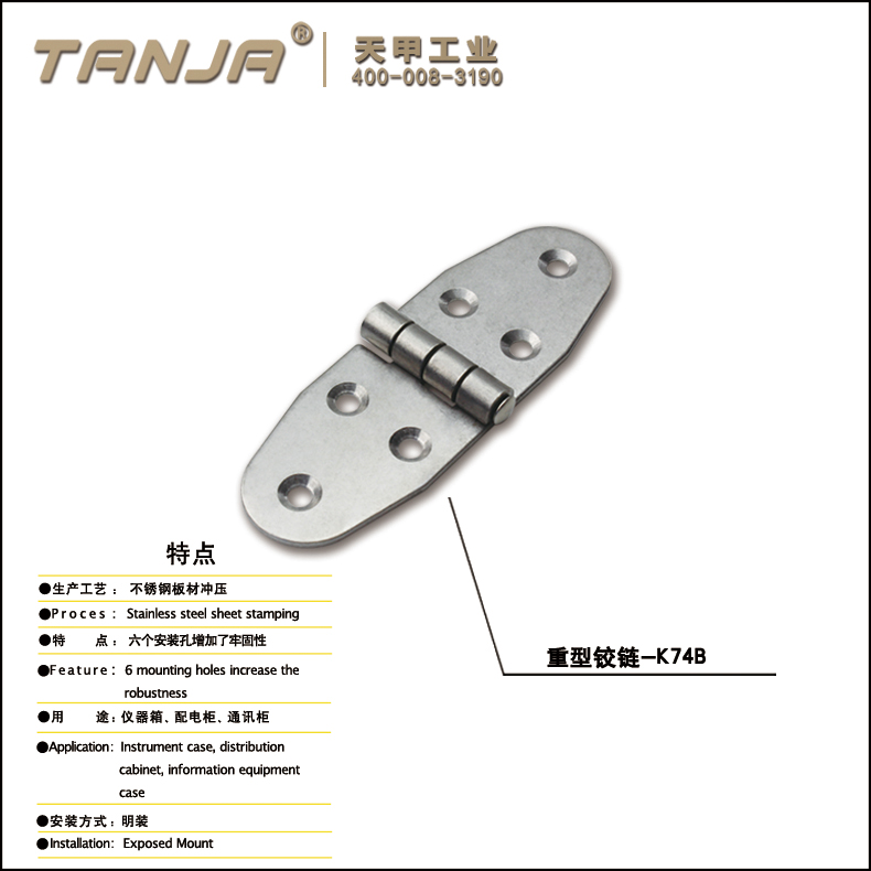 TANJA Chemistry Machinery hinge medical instruments stainless steel hinge refrigerated truck door hingeK74