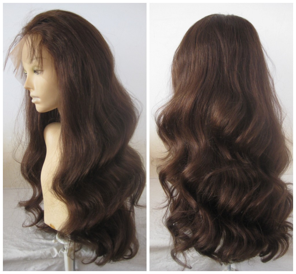 Popular Loose wavy Hair remy virgin 100% brazilian peruvian virgin human hair full lace front wigs