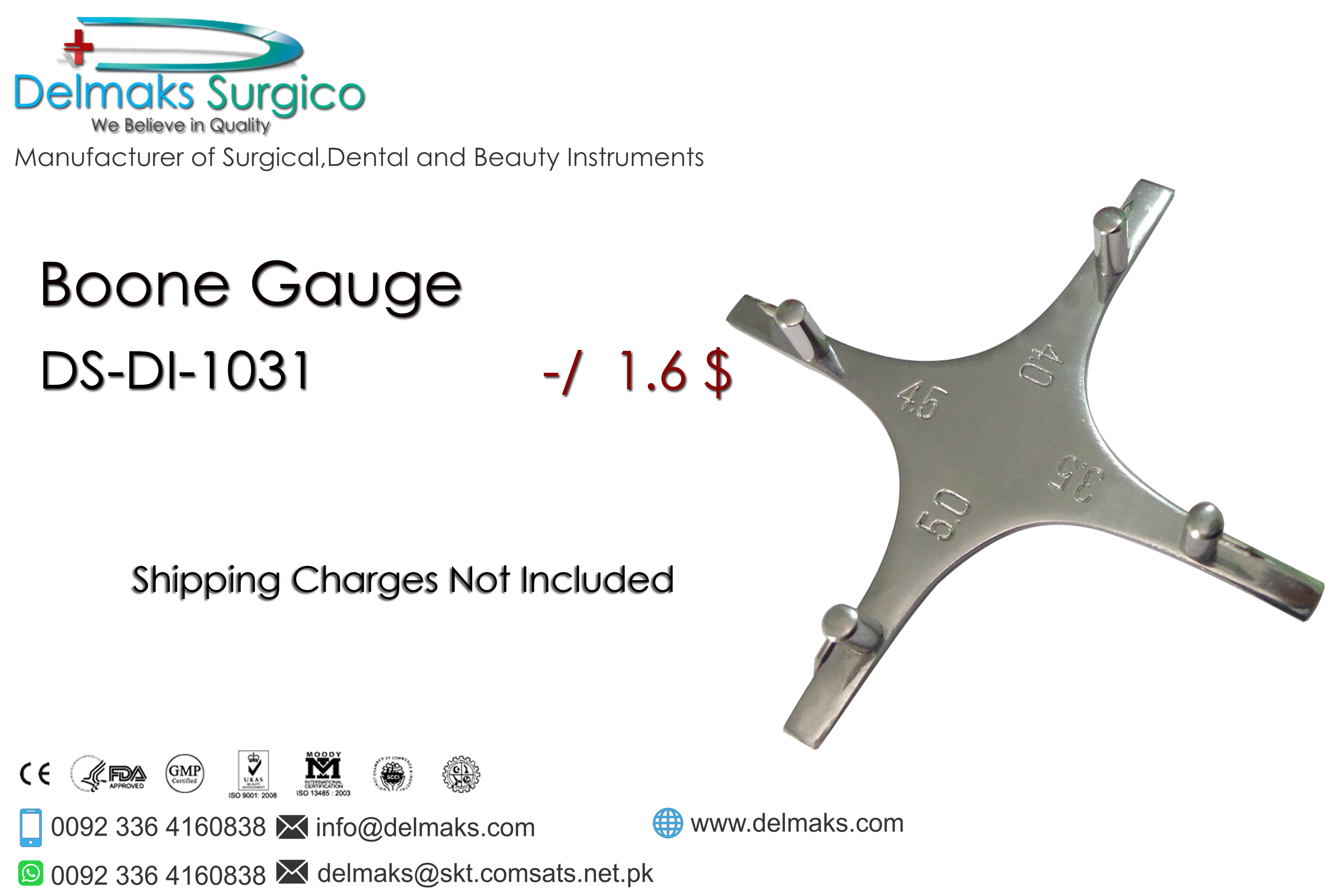 Boone Gauge-Measuring Instruments-Orthodontic Instruments-Dental Instruments-Delmaks Surgico