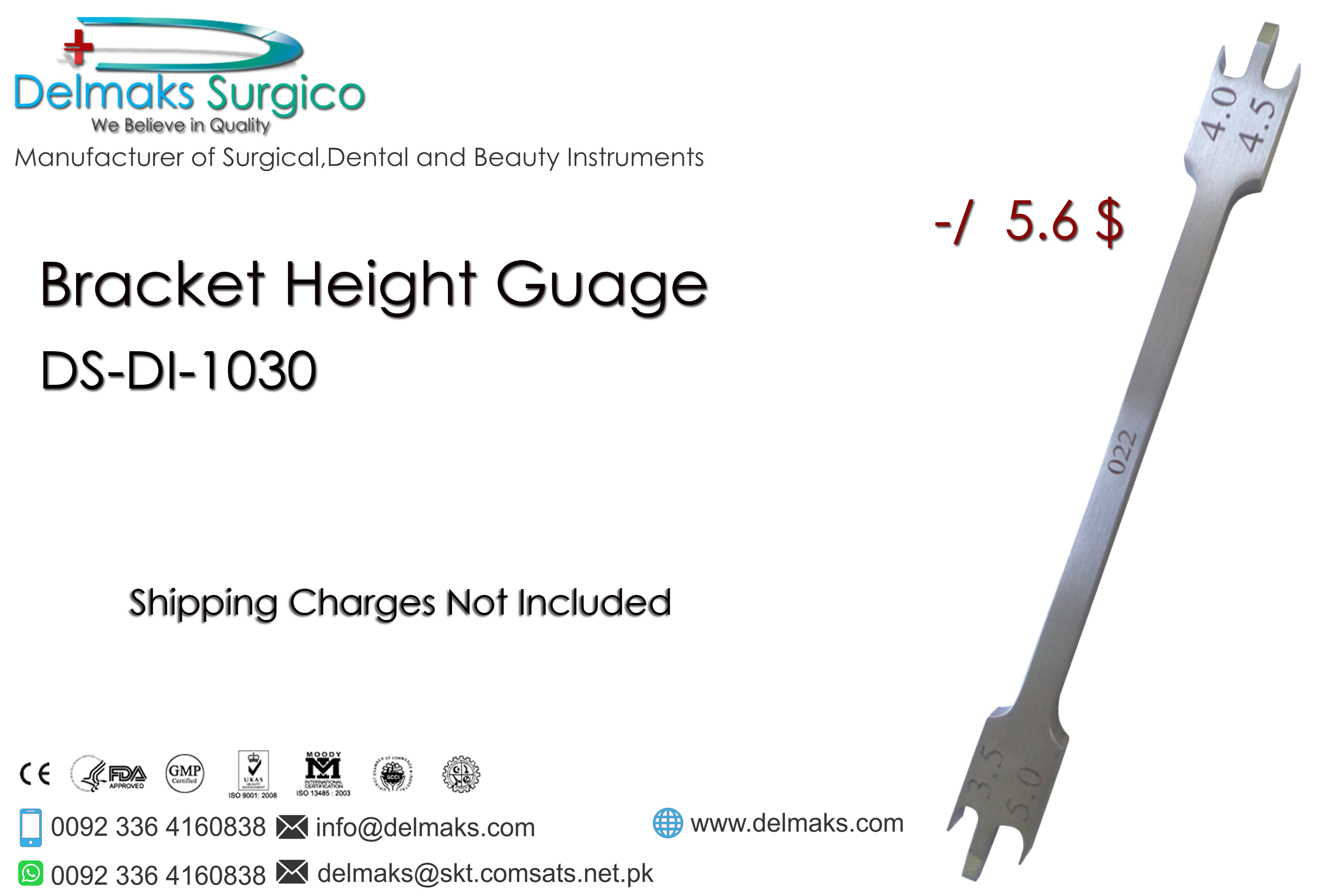 Bracket Height Guage-Measuring Instruments-Orthodontic Instruments-Dental Instruments-Delmaks Surgico