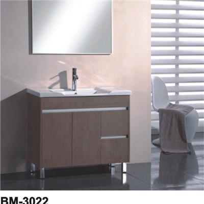 Wall Mounted MDF Or Plywood Faced Melamine Bathroom Vanity Cabinet