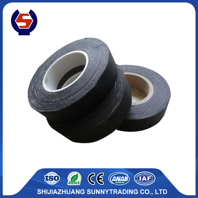 Rubber adhesive black cotton fabric insulation tape