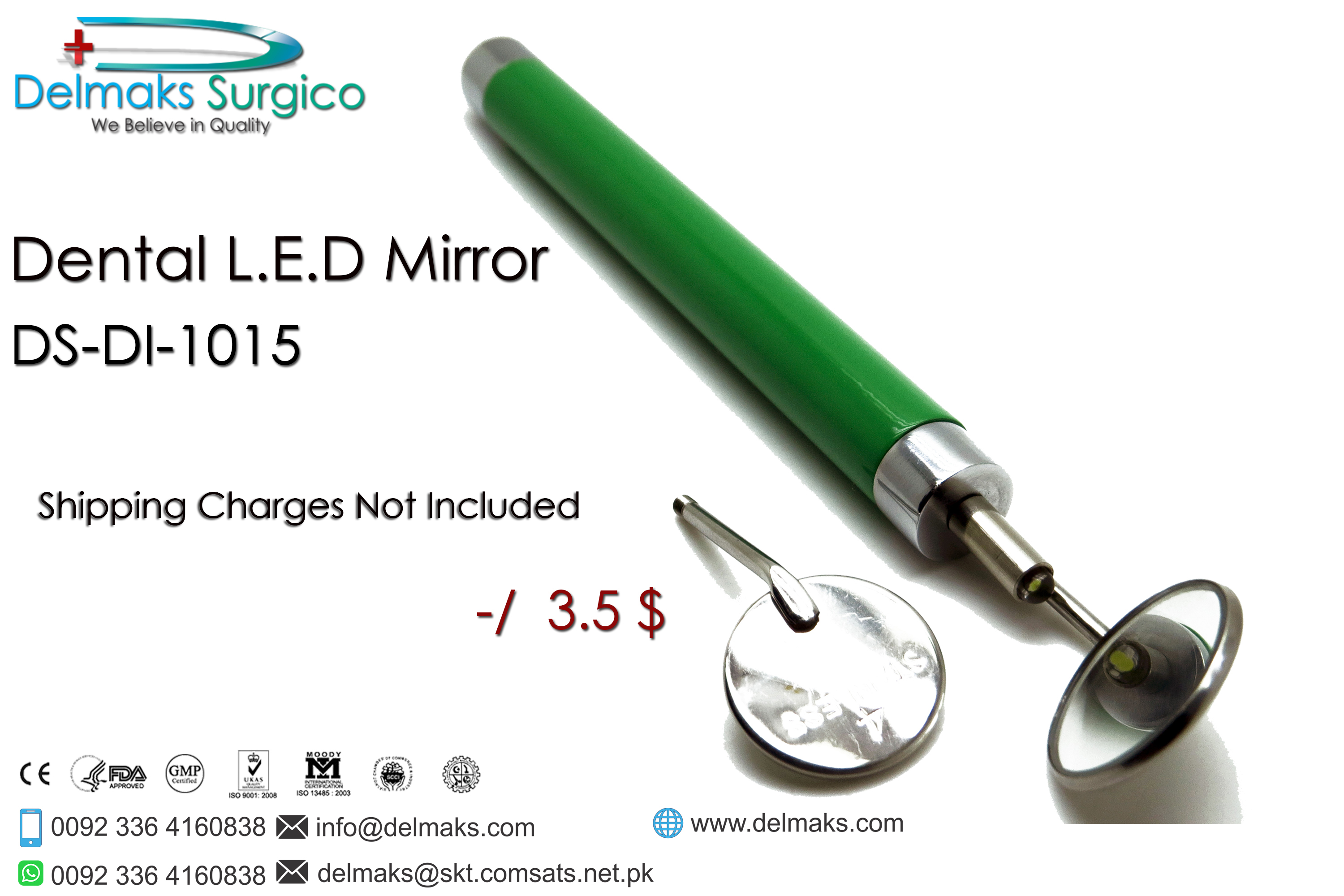 Dental LED Light Mirror-Dental Mirrors-Dental Instruments-Delmaks Surgico